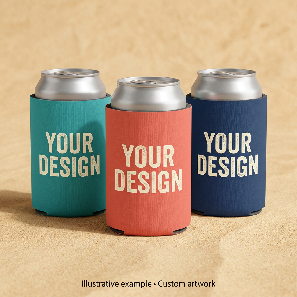 Custom artwork koozies illustration